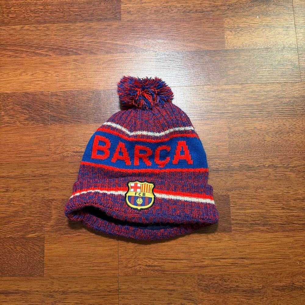 Barcelona fc beanie with red